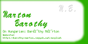 marton barothy business card